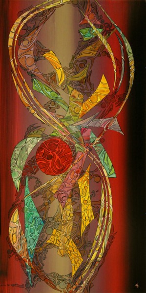 Картина под названием "abstract-sugarpop-1…" - Alain Yerly, Подлинное произведение искусства, Акрил