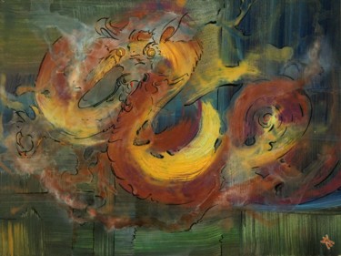 Peinture intitulée "drago-1-0.jpg" par Alain Yerly, Œuvre d'art originale, Acrylique