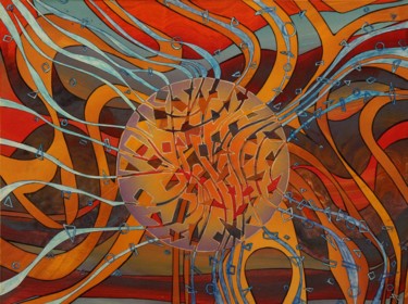 Картина под названием "CELLULAIRE 2" - Alain Yerly, Подлинное произведение искусства, Акрил