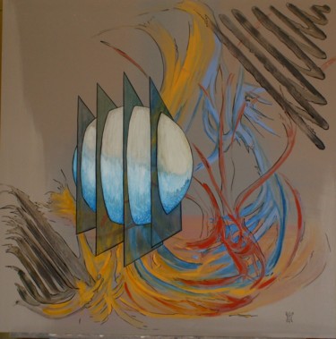 Malerei mit dem Titel "feux-et-eau.jpg" von Alain Yerly, Original-Kunstwerk, Andere