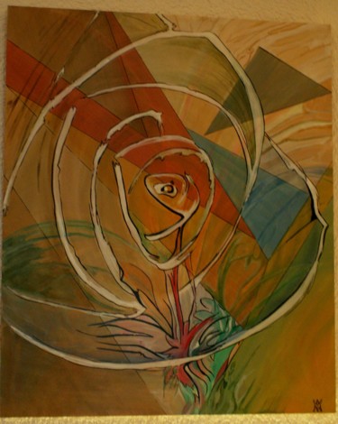 Peinture intitulée "fleurcub.jpg" par Alain Yerly, Œuvre d'art originale, Autre