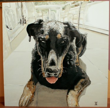 Painting titled "chien1.jpg" by Alain Yerly, Original Artwork, Acrylic