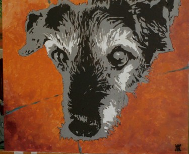 Painting titled "chien2.jpg" by Alain Yerly, Original Artwork, Acrylic