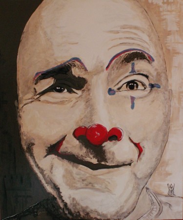 Pintura intitulada "clown1.jpg" por Alain Yerly, Obras de arte originais, Acrílico