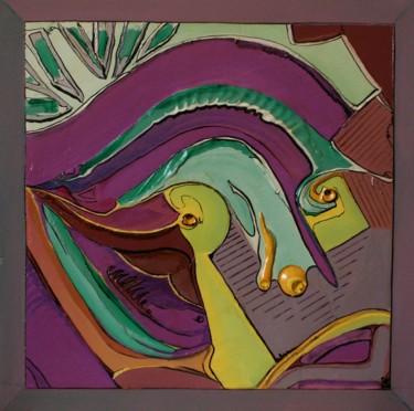 Painting titled "relief95.jpg" by Alain Yerly, Original Artwork, Acrylic
