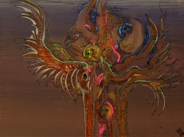 Malerei mit dem Titel "Avière" von Alain Yerly, Original-Kunstwerk, Acryl