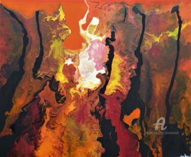 Peinture intitulée "Le fantôme du feu.j…" par Alain Boissel, Œuvre d'art originale, Acrylique