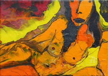 Malerei mit dem Titel "La femme secrète.jpg" von Alain Boissel, Original-Kunstwerk, Acryl