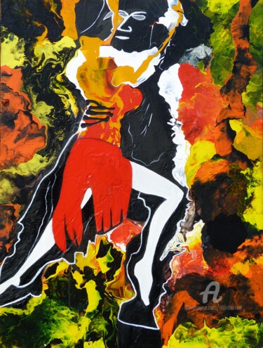 Painting titled "Pour l'amour du tan…" by Alain Boissel, Original Artwork, Acrylic Mounted on Wood Stretcher frame