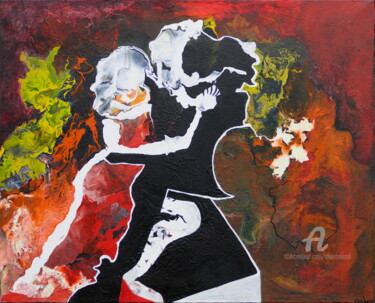 Ζωγραφική με τίτλο "Dansons encore" από Alain Boissel, Αυθεντικά έργα τέχνης, Ακρυλικό Τοποθετήθηκε στο Ξύλινο φορείο σκελετό