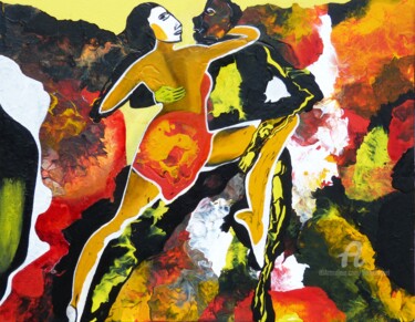 Pittura intitolato "Tango" da Alain Boissel, Opera d'arte originale, Acrilico Montato su Telaio per barella in legno