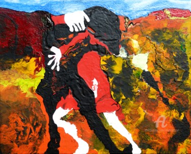 Painting titled "Etreinte" by Alain Boissel, Original Artwork, Acrylic