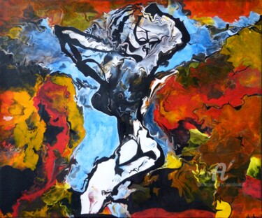 Картина под названием "La danse des couleu…" - Alain Boissel, Подлинное произведение искусства, Акрил