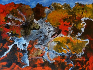 Painting titled "Nature 4" by Alain Boissel, Original Artwork, Acrylic