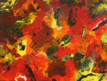 Peinture intitulée "Rouge automne" par Alain Boissel, Œuvre d'art originale, Acrylique
