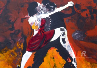 Painting titled "Ivresse du tango" by Alain Boissel, Original Artwork, Acrylic