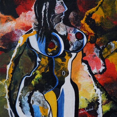 Painting titled "Nu;Sans titre" by Alain Boissel, Original Artwork, Acrylic