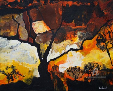 Картина под названием "Crépuscule" - Alain Boissel, Подлинное произведение искусства, Акрил Установлен на Деревянная рама дл…