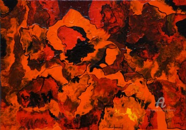 Pintura titulada "Le mystère du rouge" por Alain Boissel, Obra de arte original, Acrílico