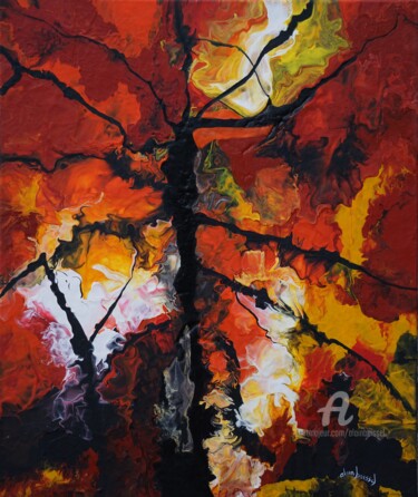 Painting titled "L'arbre aux mystères" by Alain Boissel, Original Artwork, Acrylic