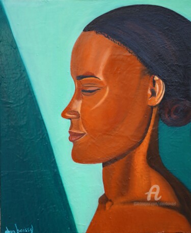 Painting titled "Aude" by Alain Boissel, Original Artwork, Oil Mounted on Wood Stretcher frame