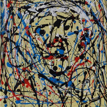 Painting titled "Autoportrait 2" by Alain Boissel, Original Artwork, Acrylic Mounted on Wood Stretcher frame