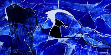 Peinture intitulée "La vague féminine" par Alain Boissel, Œuvre d'art originale, Acrylique Monté sur Châssis en bois