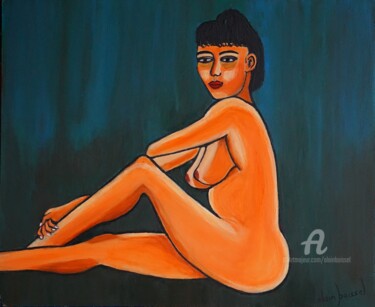 Malerei mit dem Titel "Jennifer" von Alain Boissel, Original-Kunstwerk, Acryl