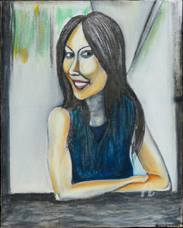 Peinture intitulée "portrait de Henny L…" par Alain Boissel, Œuvre d'art originale, Huile