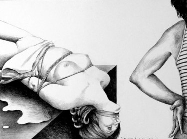 Dessin intitulée "le viol" par Alain Bonnand, Œuvre d'art originale