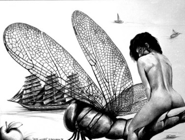 Drawing titled "Eve lines" by Alain Bonnand, Original Artwork