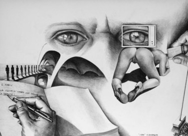 Рисунок под названием "1984" - Alain Bonnand, Подлинное произведение искусства