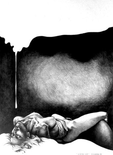 Dessin intitulée "la petite mort" par Alain Bonnand, Œuvre d'art originale