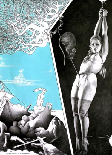 Dessin intitulée "Gorgone III" par Alain Bonnand, Œuvre d'art originale