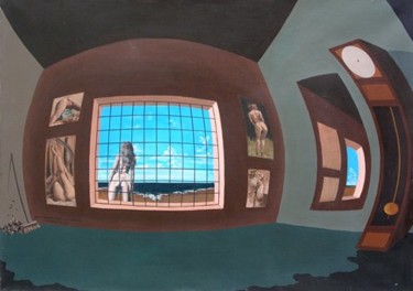 Peinture intitulée "ma prison c'est mon…" par Alain Bonnand, Œuvre d'art originale