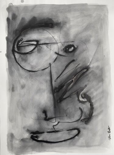 Drawing titled "Monocle" by Alain Bouillot, Original Artwork, Ink