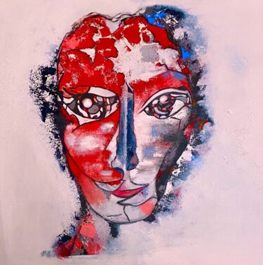 Painting titled "belle inconnue" by Alain Bouillot, Original Artwork, Acrylic