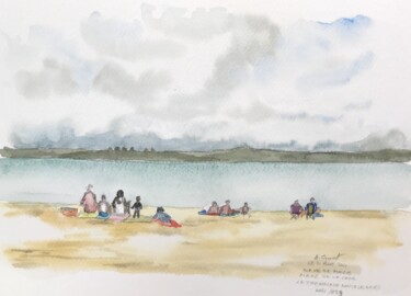 Peinture intitulée "scénarione de plage…" par Le Trembladais, Œuvre d'art originale, Aquarelle
