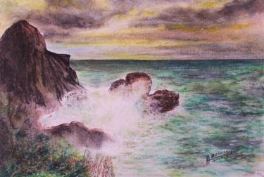 「hiver à Belle Isle」というタイトルの絵画 Alain Branche Daunisによって, オリジナルのアートワーク
