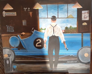 Painting titled "GENTLEMAN DRIVER" by Alain Delabrousse, Original Artwork, Acrylic