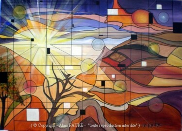 Malarstwo zatytułowany „ARIZONA DREAM” autorstwa Alain Faure, Oryginalna praca, Akryl Zamontowany na Drewniana rama noszy