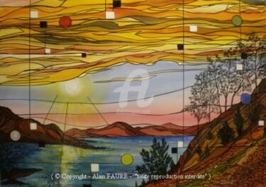 Картина под названием "JE VIENS DU SUD" - Alain Faure, Подлинное произведение искусства, Акрил Установлен на Деревянная рама…
