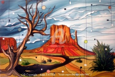 Painting titled "WEST MITTEN" by Alain Faure, Original Artwork, Acrylic Mounted on Wood Stretcher frame