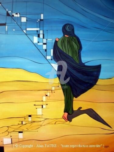 Painting titled "MEDITATION" by Alain Faure, Original Artwork, Acrylic Mounted on Wood Stretcher frame