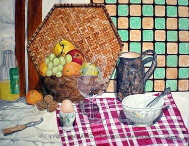 Картина под названием "PTIT DEJ" - Alain Faure, Подлинное произведение искусства, Акрил Установлен на Деревянная рама для но…
