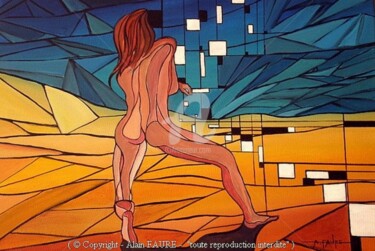Painting titled "MUSE DE SABLE" by Alain Faure, Original Artwork, Acrylic Mounted on Wood Stretcher frame