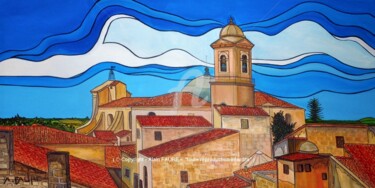 Pittura intitolato "BALCON SUR BEAUCAIRE" da Alain Faure, Opera d'arte originale, Acrilico Montato su Telaio per barella in…