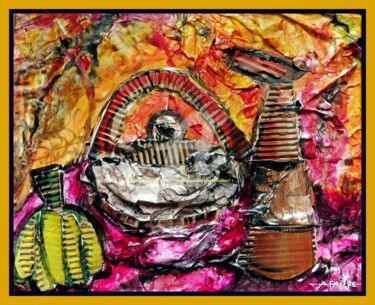 Painting titled "CHICOTINS ET SULFAT…" by Alain Faure, Original Artwork, Acrylic Mounted on Cardboard