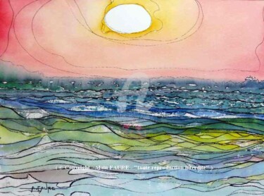 Peinture intitulée "SOLEIL BLANC" par Alain Faure, Œuvre d'art originale, Aquarelle