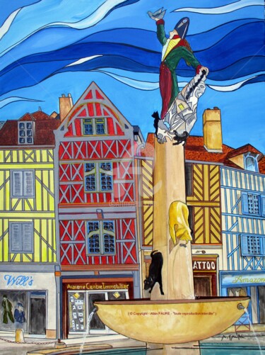 Pintura titulada "CADET ROUSSEL" por Alain Faure, Obra de arte original, Acrílico Montado en Bastidor de camilla de madera